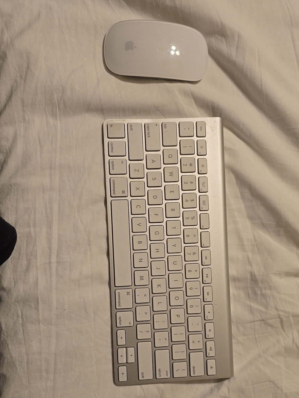Apple White Wireless Keyboard and Magic Mouse